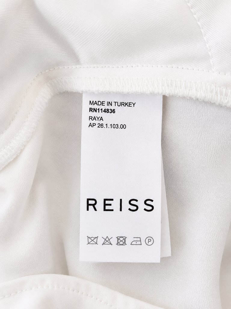 Reiss Raya Wide Leg Crepe Trousers White Satin Crepe Size 6 Nwot — image 6 of 8